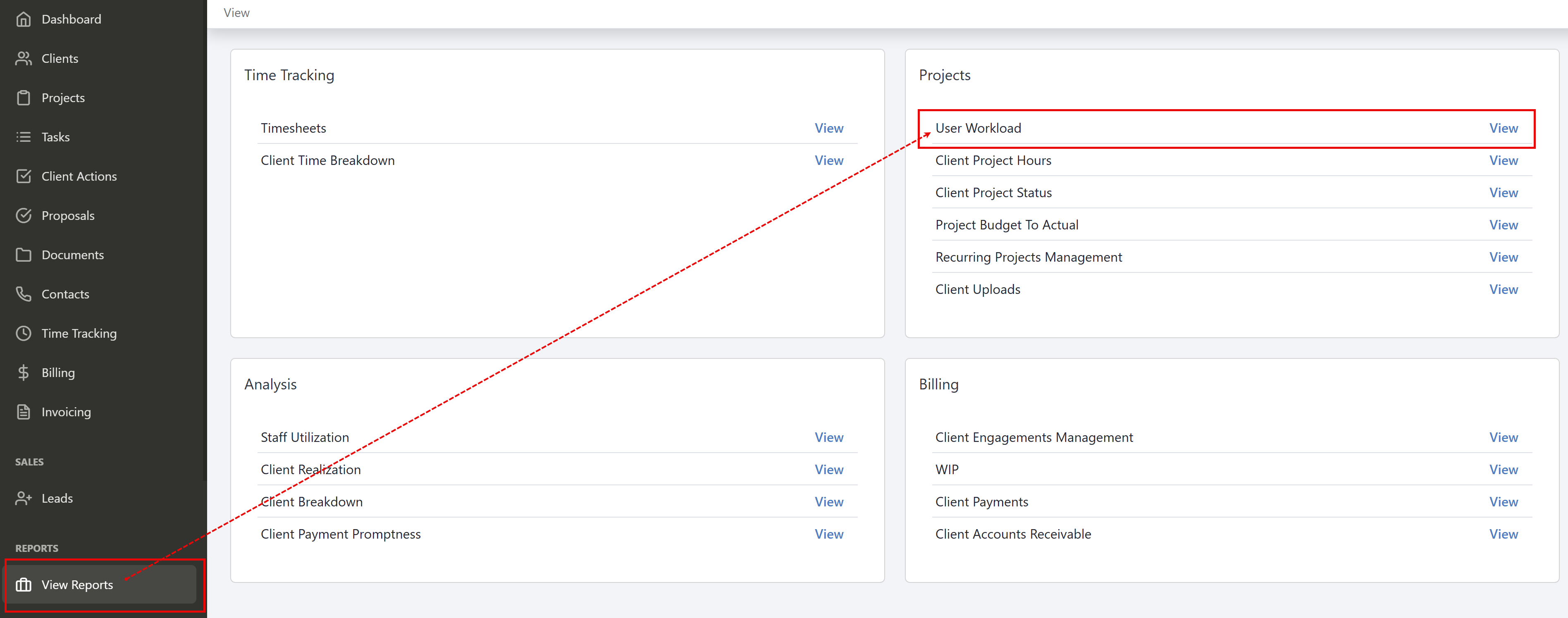 Projects - User Workload – Firm360