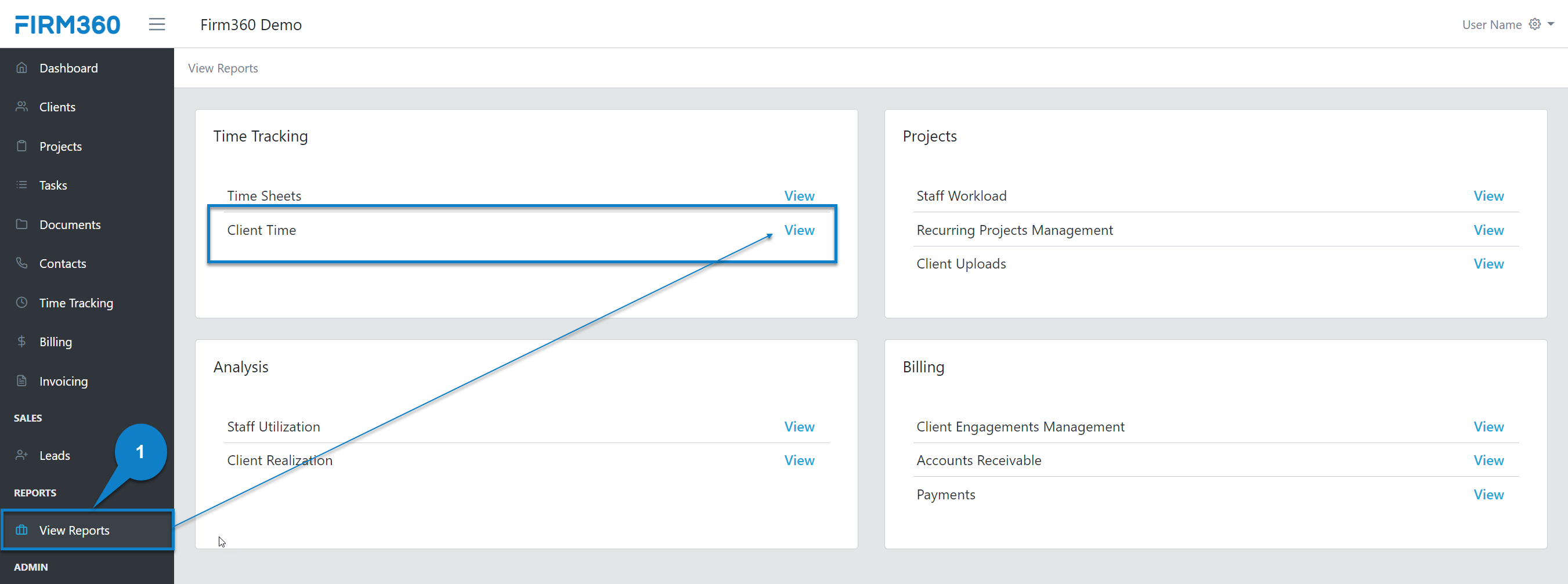 Time Tracking Client Time Report Firm360